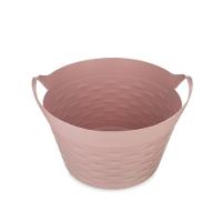 Kit 3 Cestos Organizadores Circular Plástico Rosa 30L Sanremo - 4
