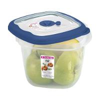 Kit 3 Potes Plásticos Quadrados Herméticos Azul 1,6L Flor Sanremo - 2