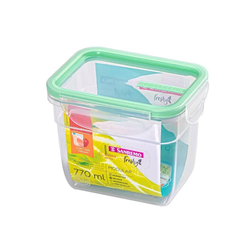 Kit 3 Potes Plásticos com Travas Herméticos Verde Menta 770ml Freshy Sanremo - 2