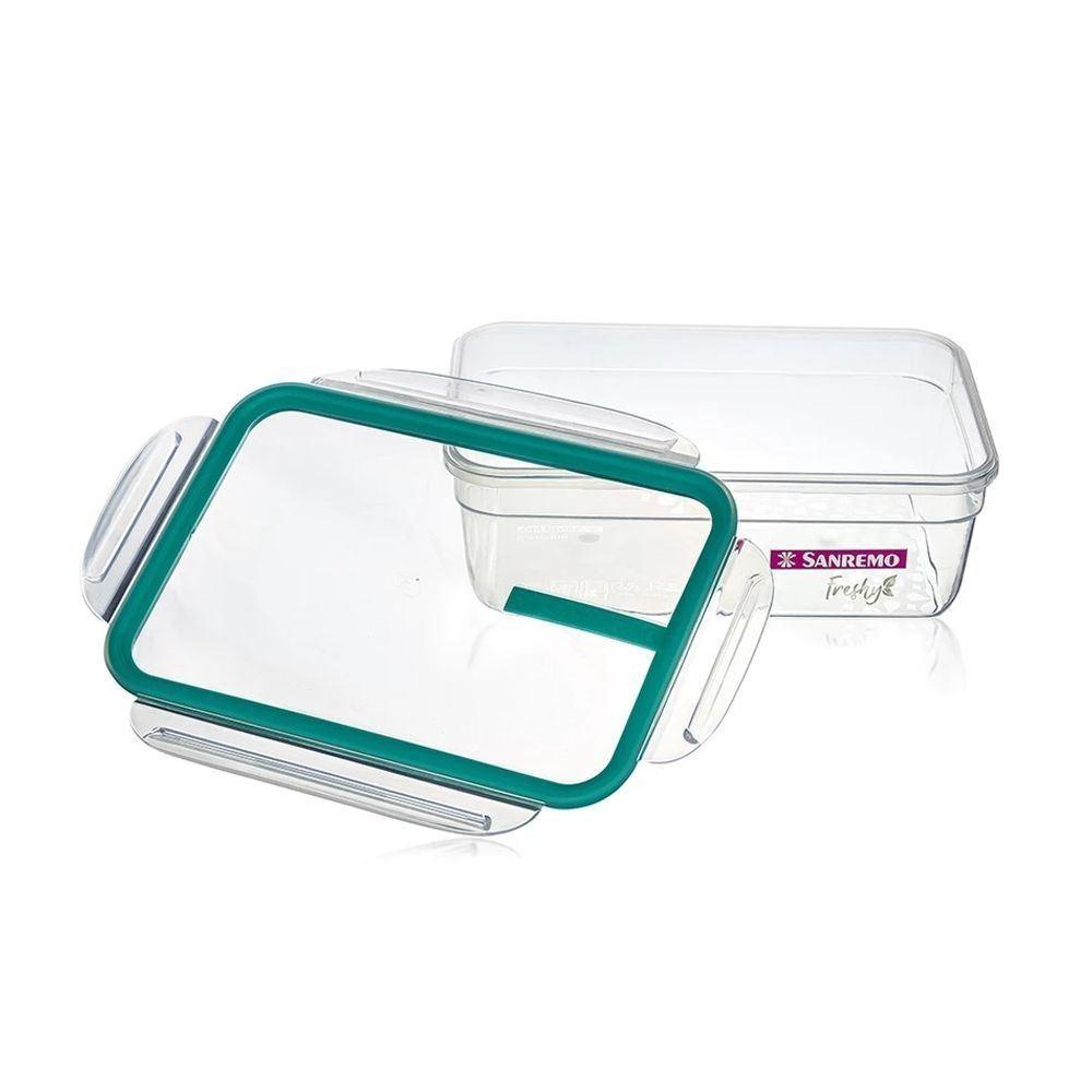 Kit 3 Potes Plásticos com Travas Herméticos Verde Menta 2,5L Freshy Sanremo - 3
