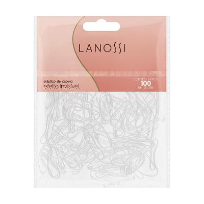 Elástico de Cabelo Invisível de Silicone Transparente Lanossi 100 Unidades