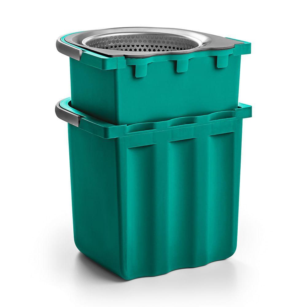 Mop Duas Águas com 2 Baldes e Cesto Inox Noviça Bettanin - 3