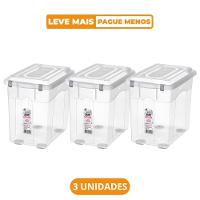 Kit 3 Caixa Organizadora Transparente 26,5L Top Stock Sanremo - 1