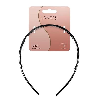 Tiara de Cabelo Plástico Black Lanossi