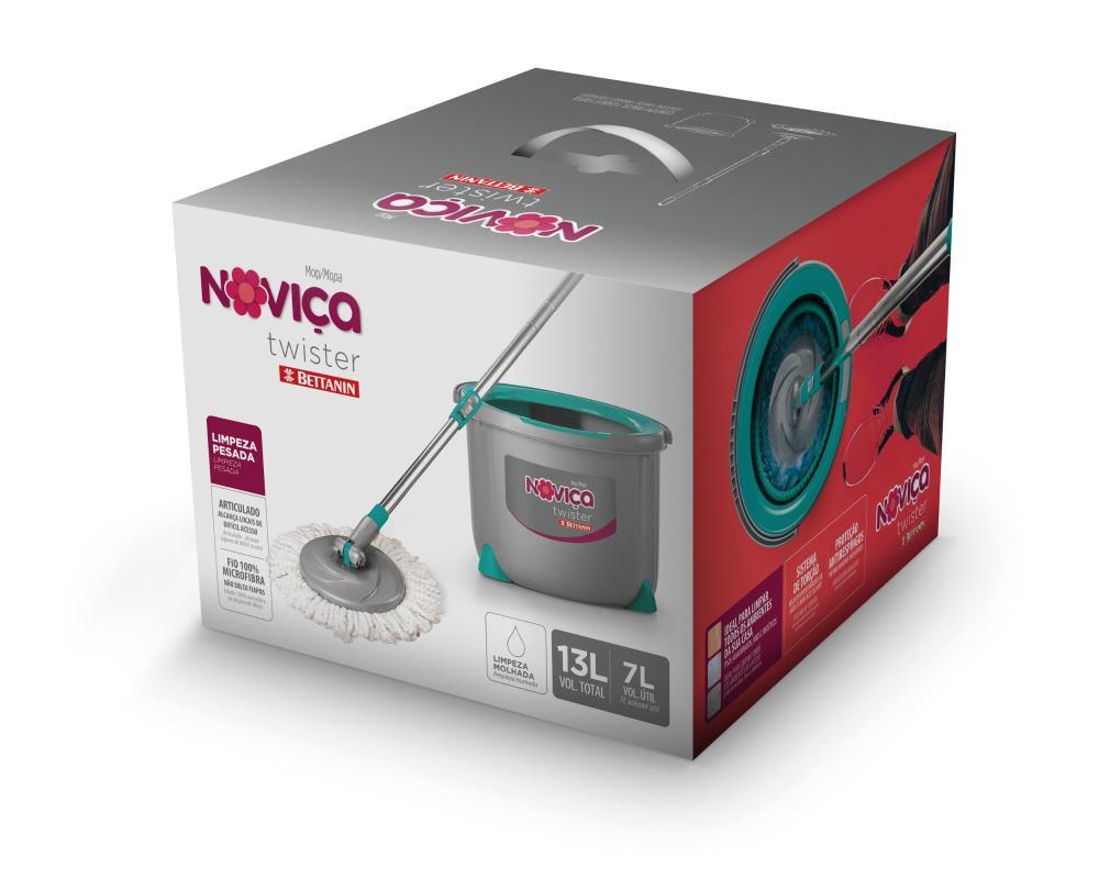 Mop Twister de Microfibra com Cabo e Balde 13L Noviça Bettanin - 2