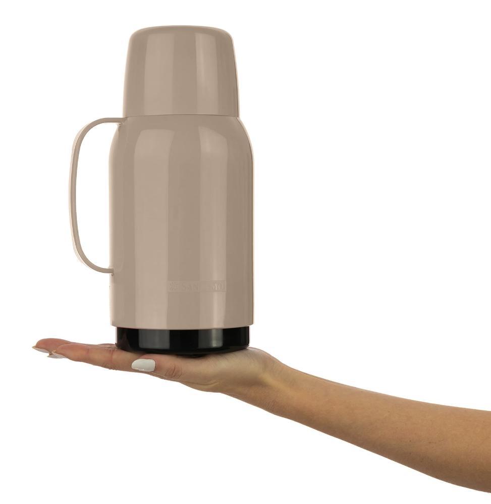 Garrafa Térmica Plástica Gostar Bege 750ml Termic Sanremo - 3