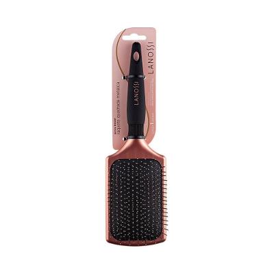 Escova de Cabelo Raquete Quadrada com Cerdas Metálicas Bronzer Lanossi