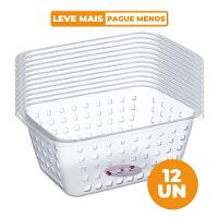 Kit 12 Cestos Organizadores Plásticos Cristal 5,2L Log Ordene - 1