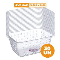 Kit 30 Cestos Organizadores Plásticos Cristal 5,2L Log Ordene - 1