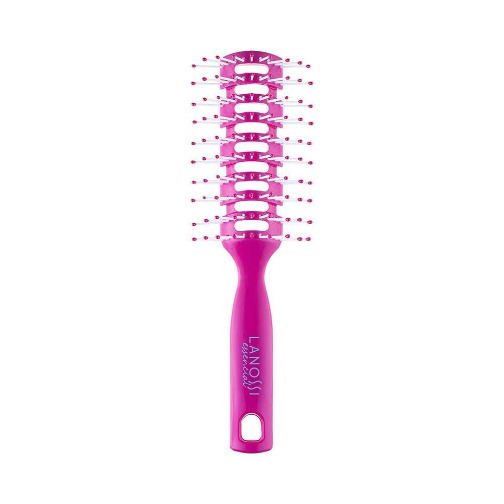 Escova de Cabelo Fio Único Plástica com Cerdas de Nylon Roxa Essencial Lanossi - 1