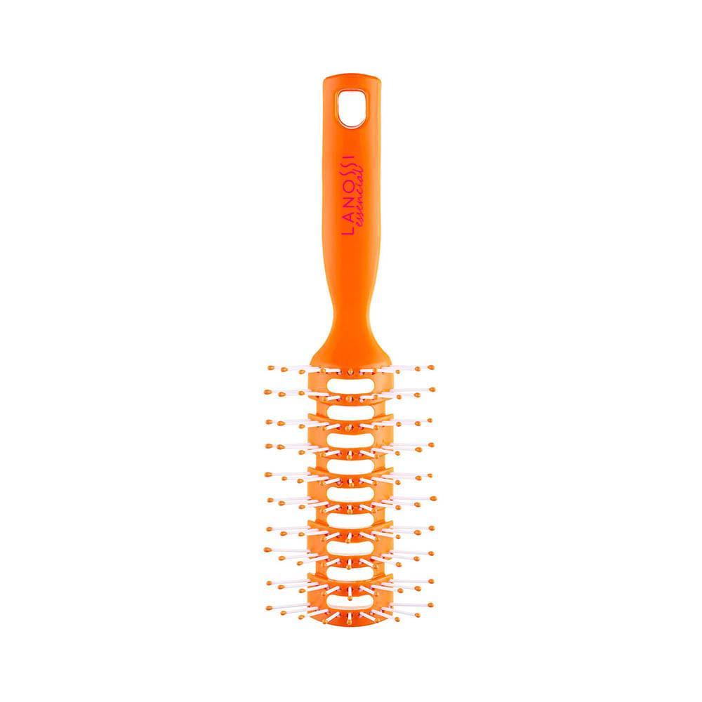 Escova de Cabelo Fio Único Plástica com Cerdas de Nylon Laranja Essencial Lanossi - 1