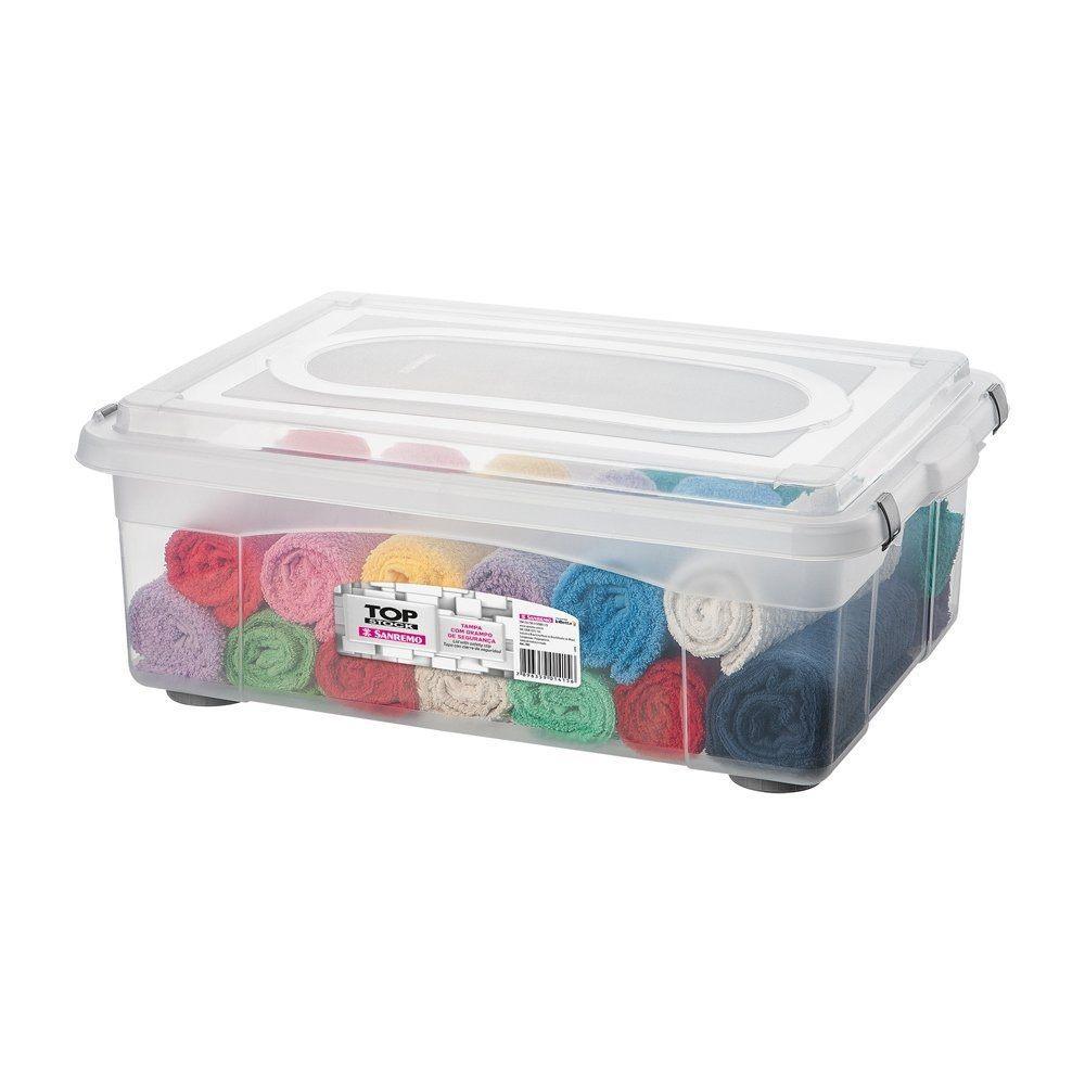 Kit Caixa Organizadora Transparente 42L 12 un Top Stock Sanremo - 3