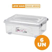 Kit Caixa Organizadora Transparente 42L 6 un Top Stock Sanremo - 1