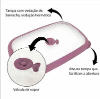 Kit 3 Potes Plásticos Redondos Herméticos Açaí 3,2L Flor Sanremo - 3