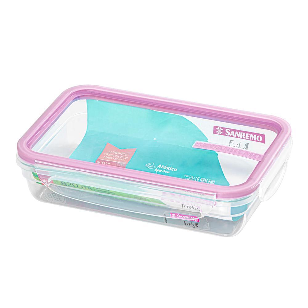 Kit 3 Potes Plásticos com Travas Herméticos Açaí 820ml Freshy Sanremo - 2