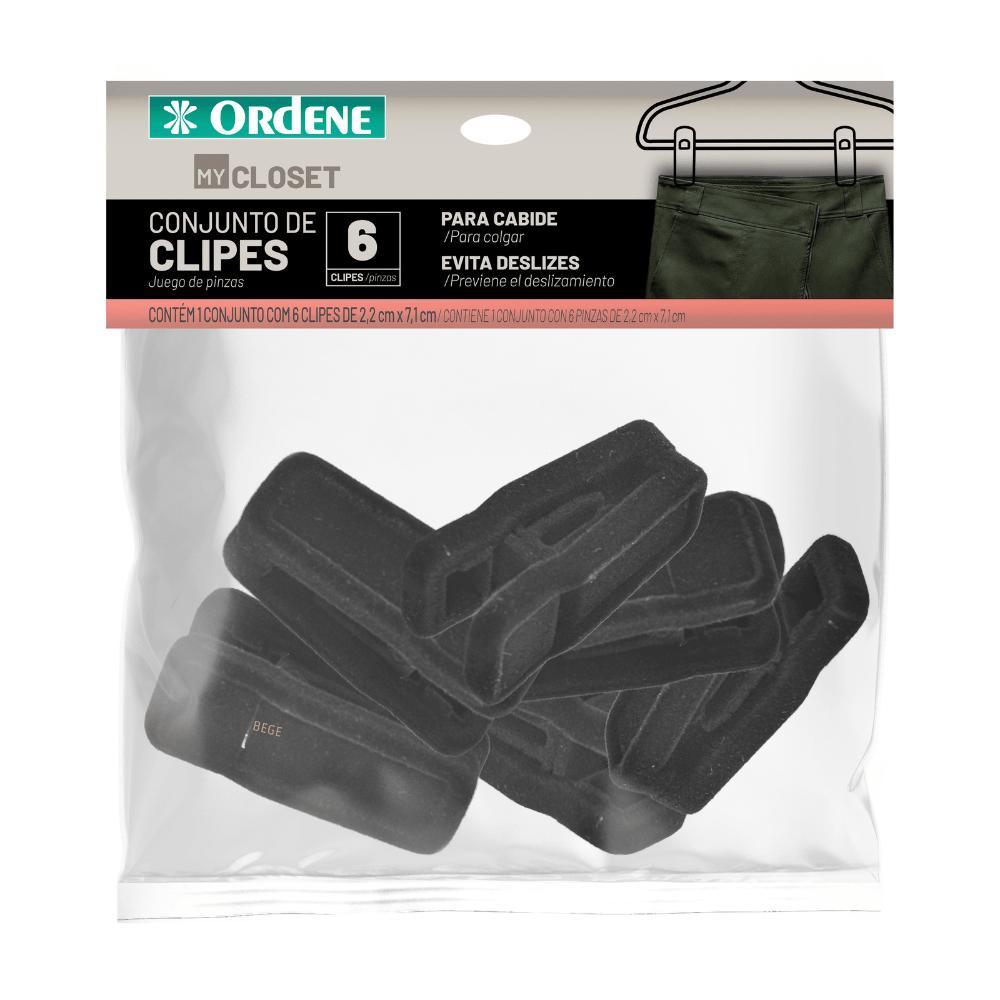 Conjunto 6 Clips de Veludo Preto My Closet Ordene - 1