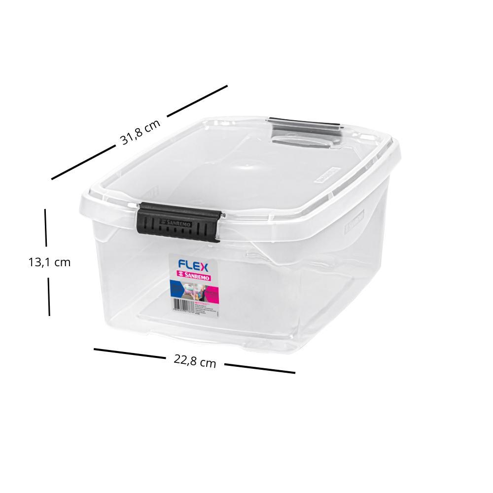 Kit Caixa Organizadora Transparente 6L Flex 3 Peças Sanremo - 3