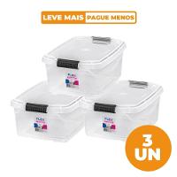 Kit Caixa Organizadora Transparente 6L Flex 3 Peças Sanremo - 1