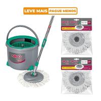 Kit Mop Twister de Microfibra com Cabo e Balde 13L + 2 Refil Mop Twister Noviça Bettanin - 1