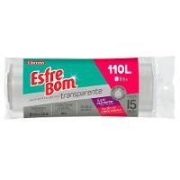 Saco de Lixo em Rolo com Fundo Reforçado Transparente 110L EsfreBom Bettanin 15 Unidades - 1