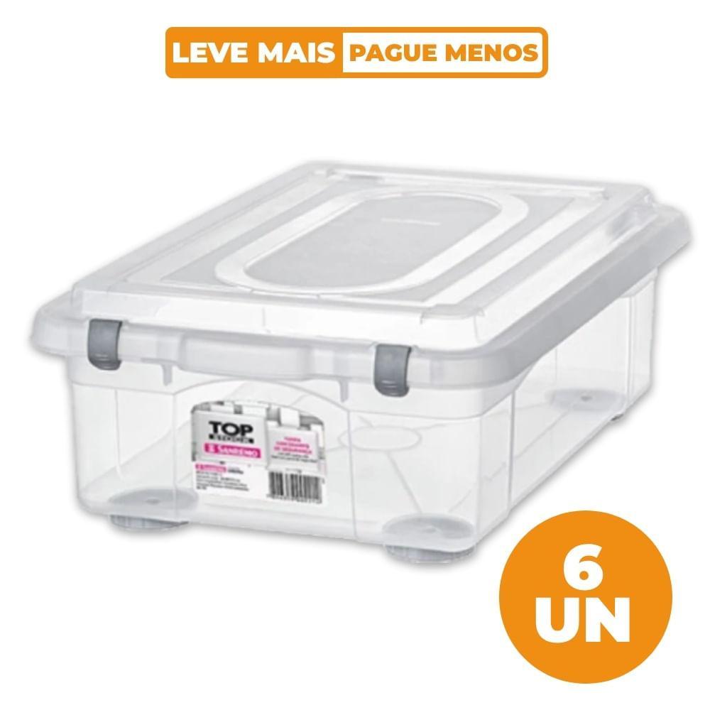 Kit 6 Caixas Organizadoras Transparentes 28,2L Top Stock Sanremo - 1