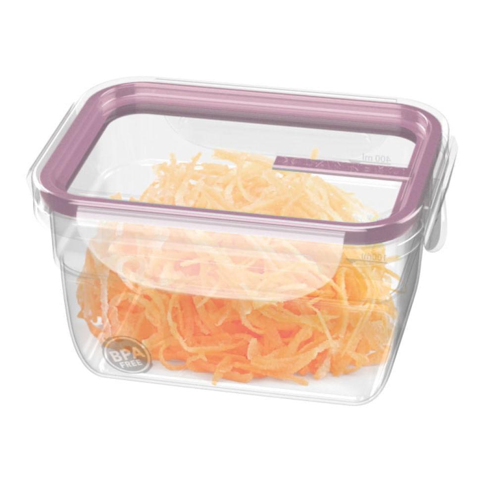 Kit 3 Potes Plásticos com Travas Herméticos Açaí 537ml Freshy Sanremo - 4