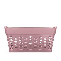 Kit 3 Cestos Organizadores Retangular Plástico Rosa 22L Moolti Sanremo - 3