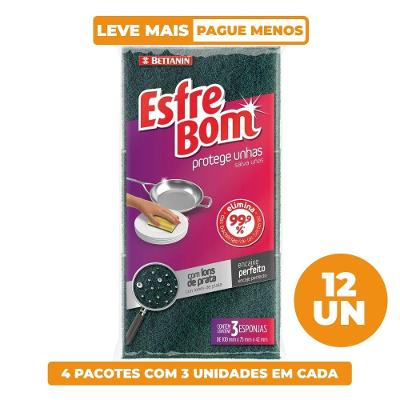Kit Esponja Multiuso Protege Unhas EsfreBom Bettanin 12 Unidades