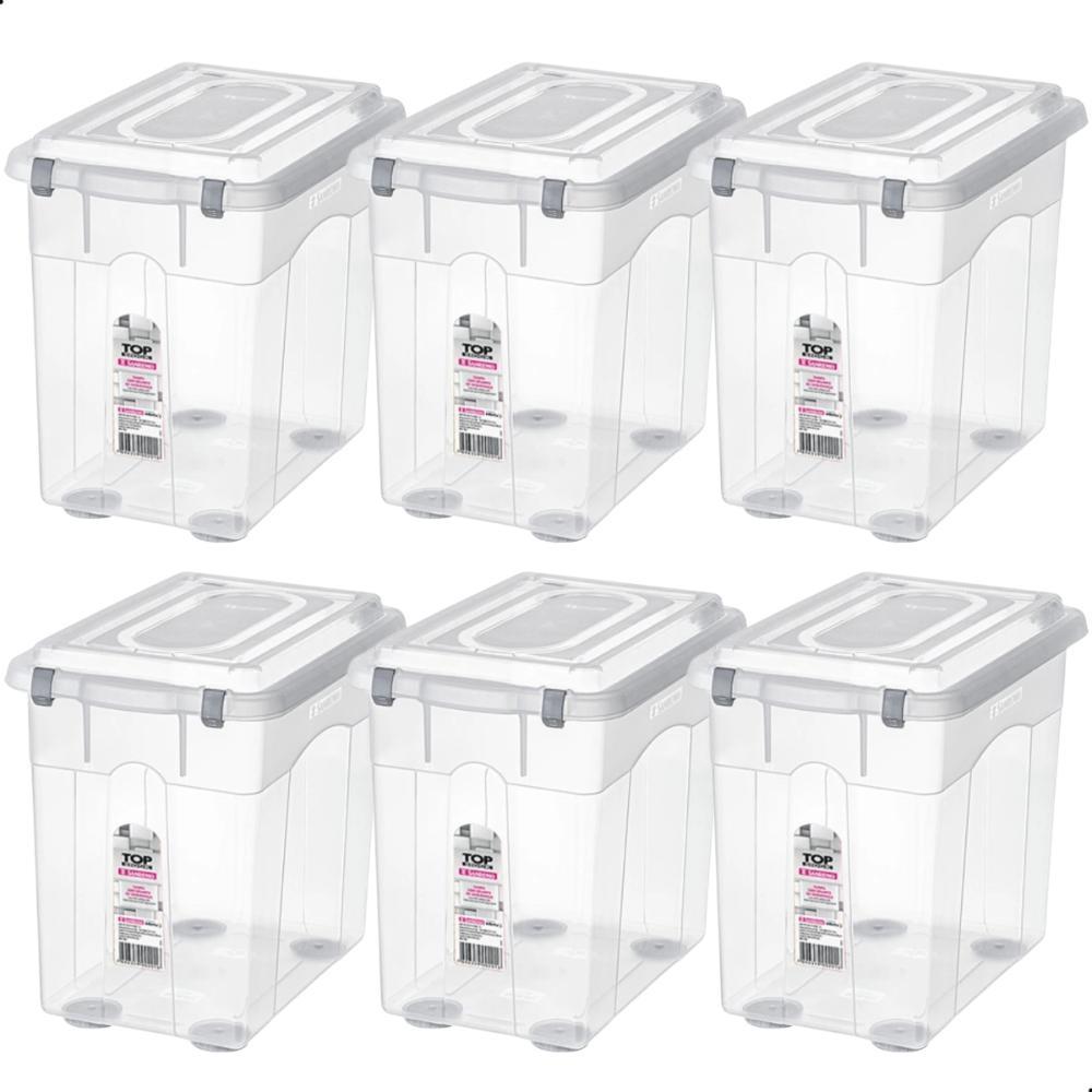 Kit Caixa Organizadora Transparente Sanremo 26,5L 6UN - 1