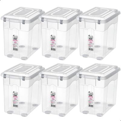Kit Caixa Organizadora Transparente Sanremo 26,5L 6UN
