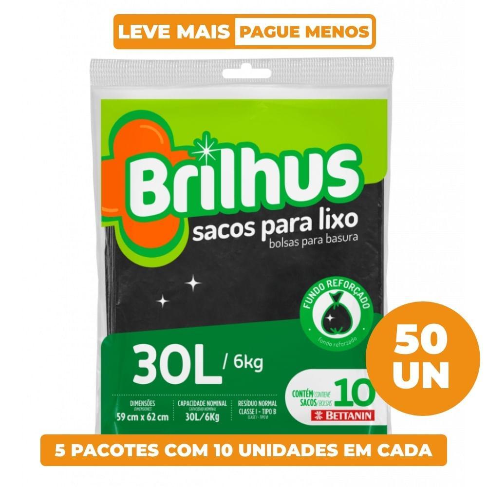 Kit Saco de Lixo 30L Brilhus Bettanin 50 Unidades - 1