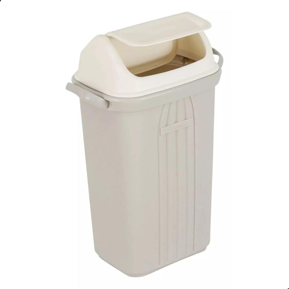 Lixeira Plástica com Tampa Basculante 30L Bege Sanremo - 2