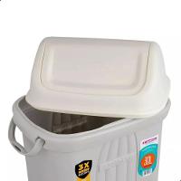 Lixeira Plástica com Tampa Basculante 30L Bege Sanremo - 3