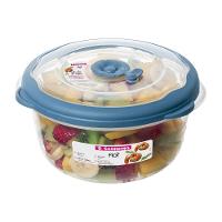 Kit 3 Potes Plásticos Redondos Herméticos Azul 1,1L Flor Sanremo - 2