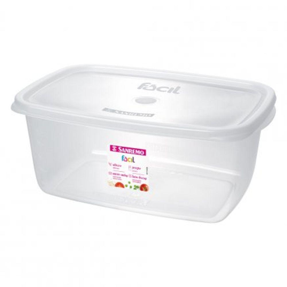 Kit 3 Potes Plásticos Retangulares Fácil Cristal 3,2L Sanremo - 2