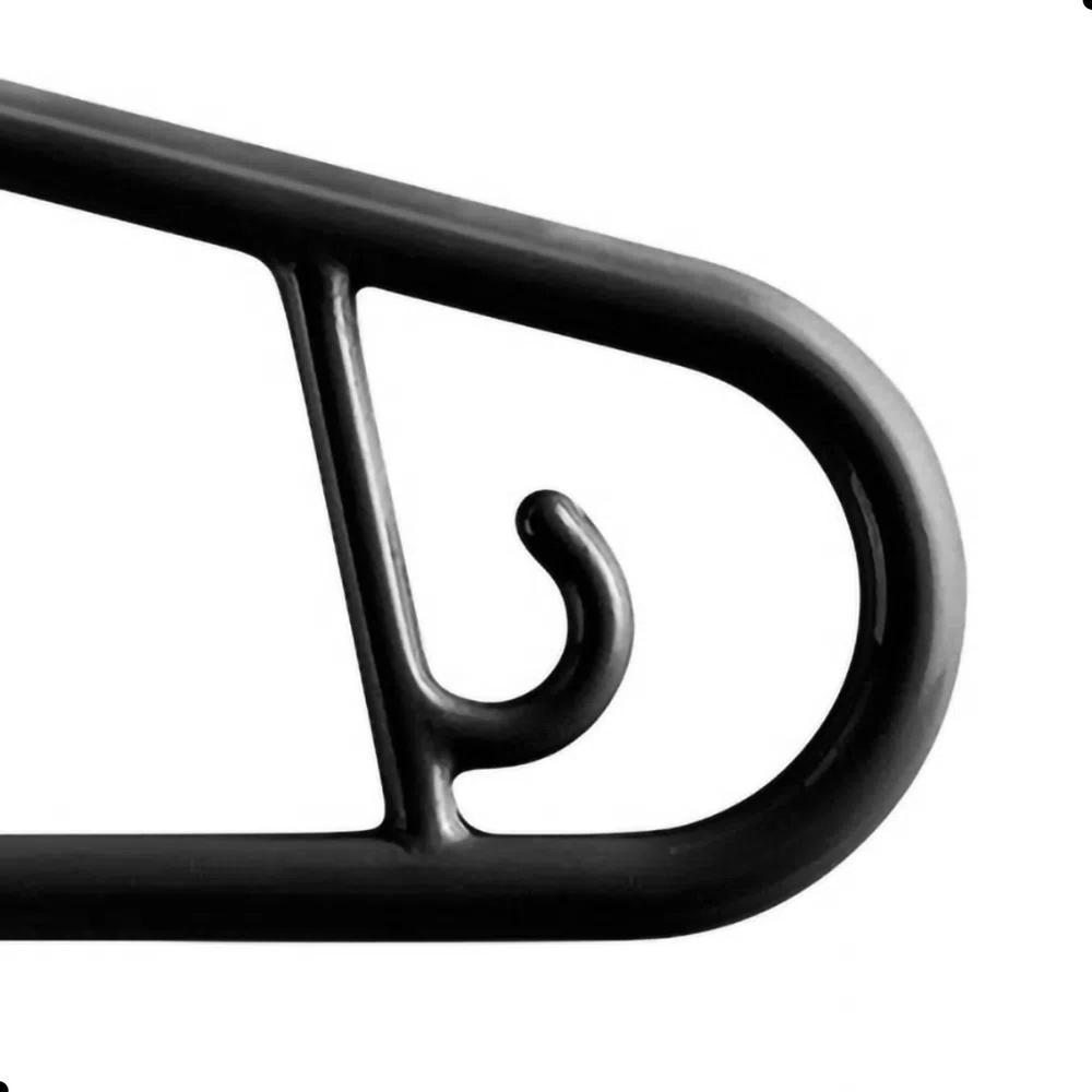 Kit Cabide Plástico Adulto 40cm Preto Easy Sanremo 20 Unidades - 3