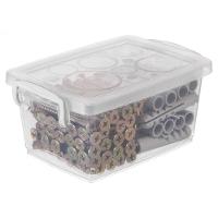 Kit 6 Caixa Organizadora Plástica com Trava e Alça Cristal 400ml Bel Ordene - 2