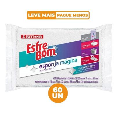 Kit Esponja Mágica EsfreBom com 60 Unidades Bettanin