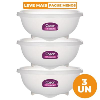 Kit 3 Tigelas Plásticas Transparentes 23cm Casar Sanremo