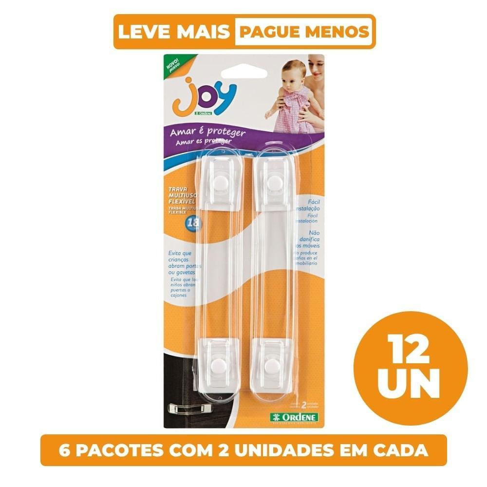 Kit Trava de Gaveta para Bebês Flexível 12cm Joy Ordene 12 Unidades - 1