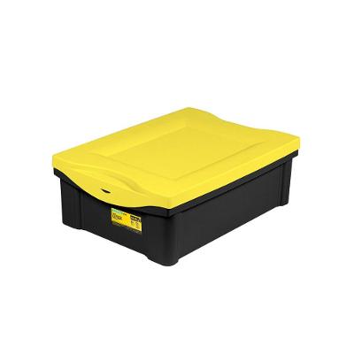 Caixa Organizadora Baixa Plástica Ultra Preta 13,5L Vig Ordene