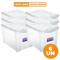 Kit 6 Caixas Organizadoras Plásticas Transparentes 30L Ordene - 1
