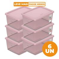 Kit 6 Organizadores Plásticos Multiuso 7,5L Rosé Ordene - 1