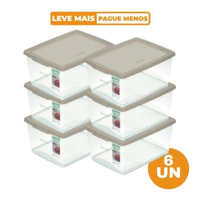 Kit 6 Organizadores Plásticos Multiuso 7,5L Camurça Ordene