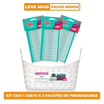 Kit 36 Prendedores Pregadores De Roupa e Cesto Transparentes EsfreBom
