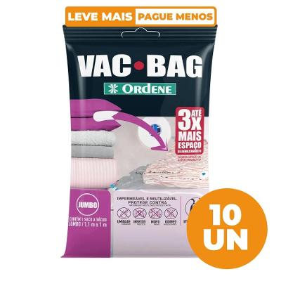 Kit 10 Sacos a Vácuo Organizador Jumbo Transparente 1,1 x 1m Vac Bag Ordene