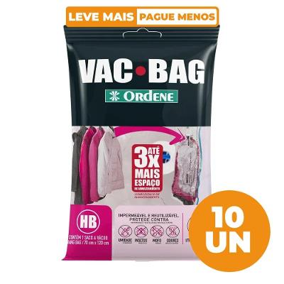 Kit 10 Sacos a Vácuo Organizador Hang Bag com Gancho Vac Bag