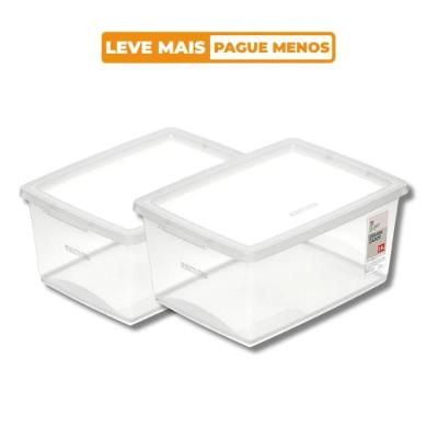 Kit 2 Caixas Organizadoras Plásticas Cristal 7,5L Ordene