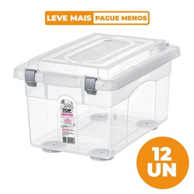 Kit 12 Caixas Organizadoras Transparentes 4,3L Top Stock Sanremo