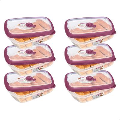 Kit 6 Potes Plásticos Herméticos 1,26L Cor Açaí Sanremo